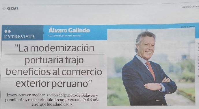 Álvaro Galindo, CEO Corporativo del Grupo Tramarsa: “La modernización portuaria trajo beneficios al comercio exterior peruano”